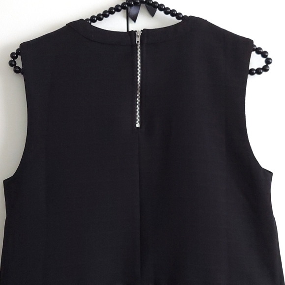 Endless Rose Black Feathered Hem & Exposed Silvertone Zipper Camisole Size Small - Picture 6 of 16